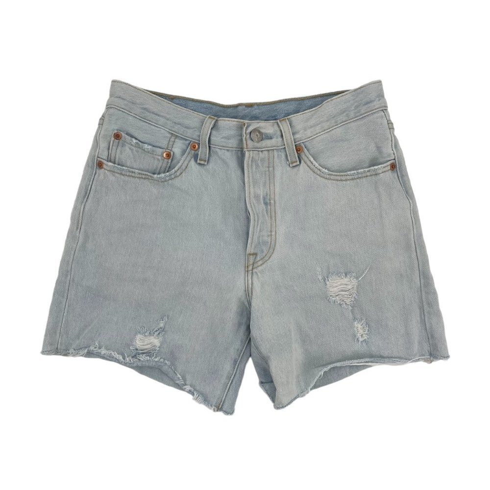 Levi's 501 Light Wash Distressed Button Fly Cut Off Shorts Womens Size 27 Casual